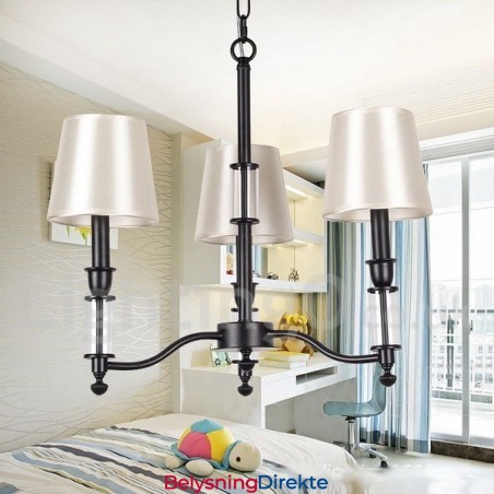 3-Lyss Svart Retro Moderne Lysekrone I Stearinlysstil