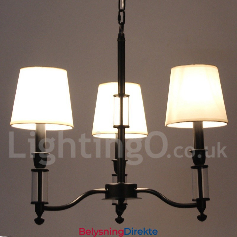 3-Lyss Svart Retro Moderne Lysekrone I Stearinlysstil