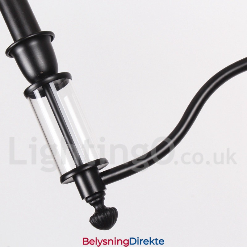 3-Lyss Svart Retro Moderne Lysekrone I Stearinlysstil