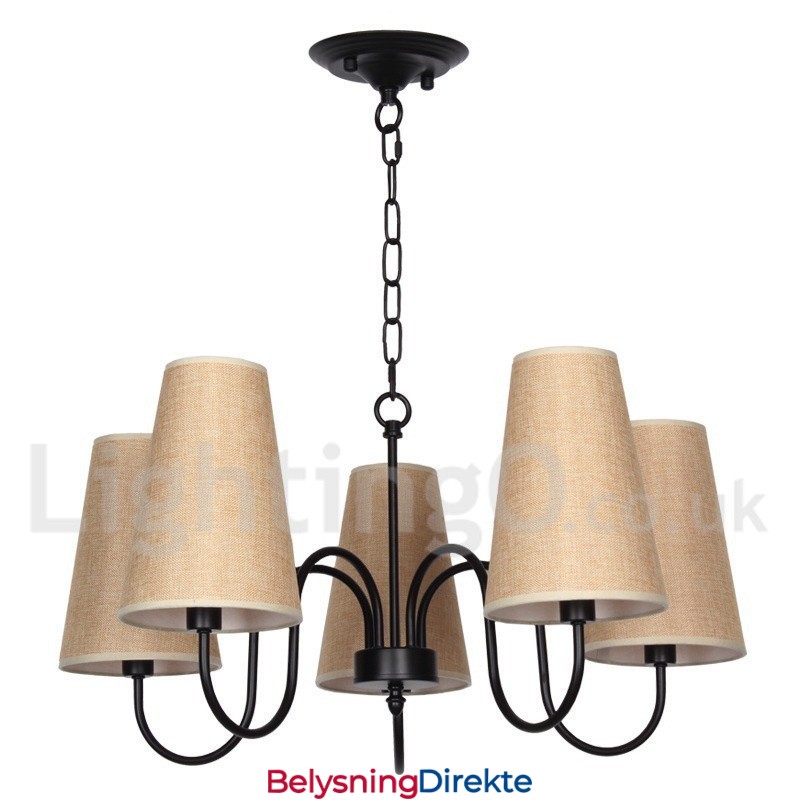 5-Lyss Retro Moderne Lysekrone I Stearinlysstil