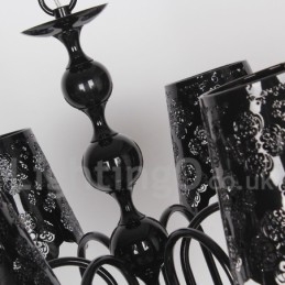 6 Lys Moderne, Samtidskunstnerisk Hul, Svart Lysekrone I Stearinlysstil