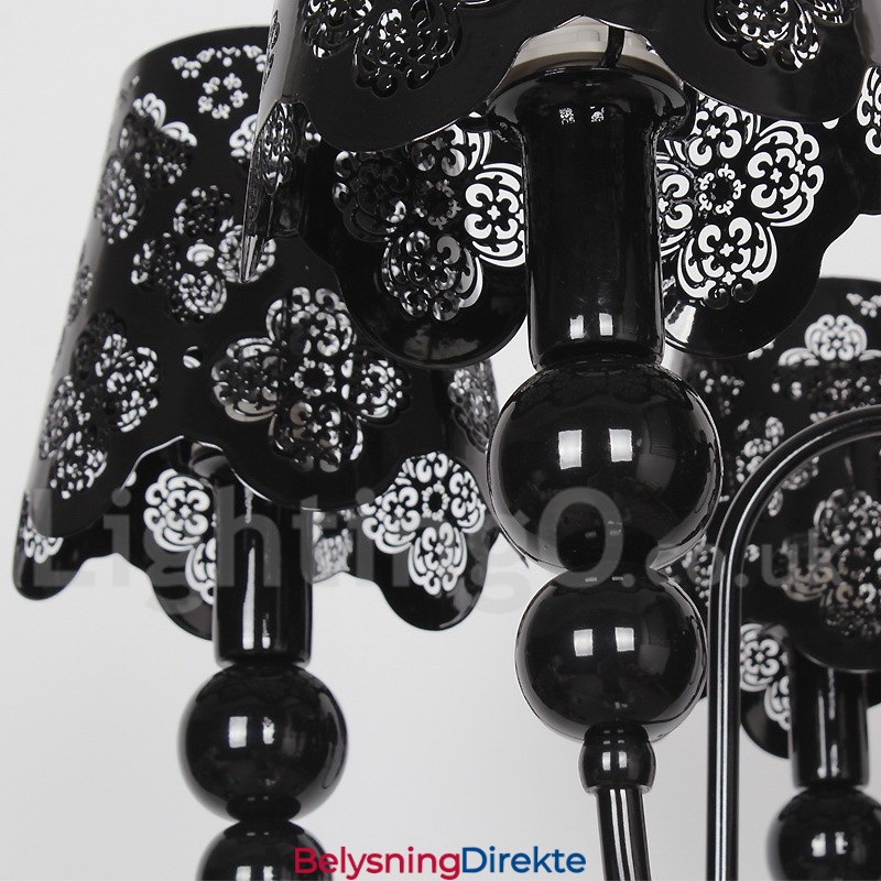 6 Lys Moderne, Samtidskunstnerisk Hul, Svart Lysekrone I Stearinlysstil