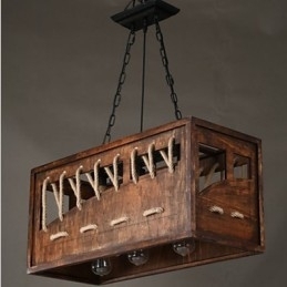 Minimalistisk Lysekrone I Tre