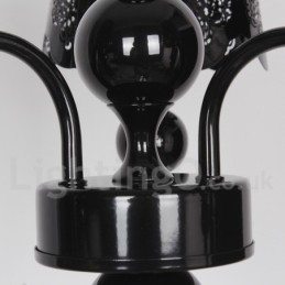 3-Lys Moderne, Samtidskunstnerisk Hul, Svart Lysekrone I Stearinlysstil