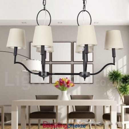 6 Lys Moderne Samtidslysekrone I Stearinlysstil