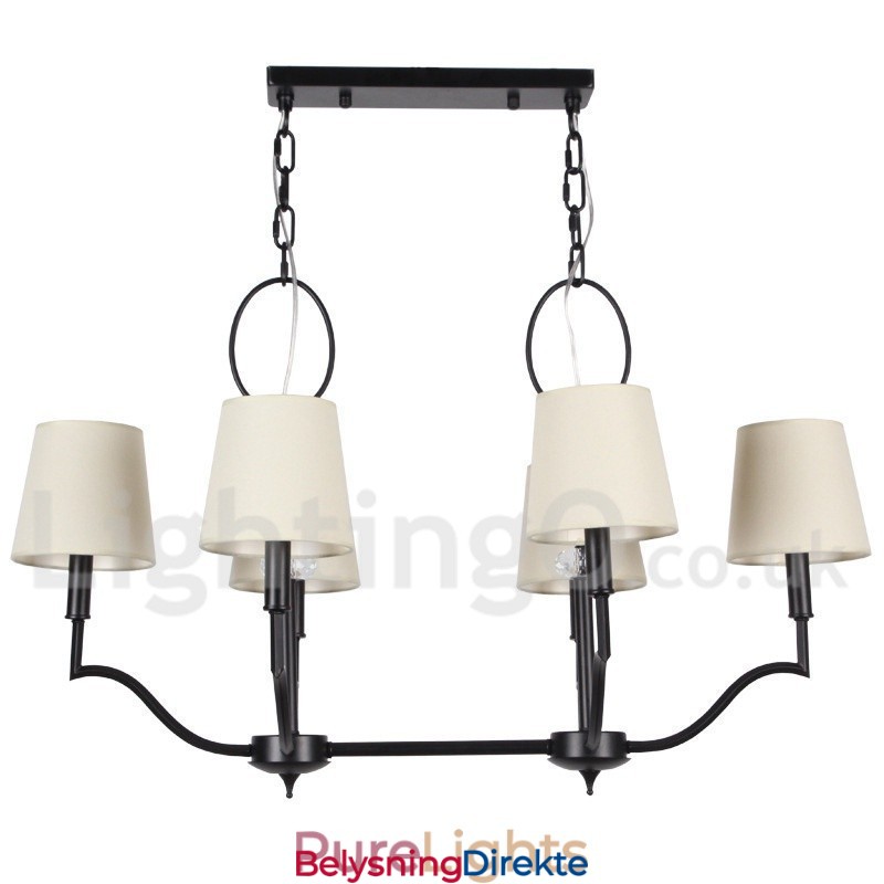 6 Lys Moderne Samtidslysekrone I Stearinlysstil