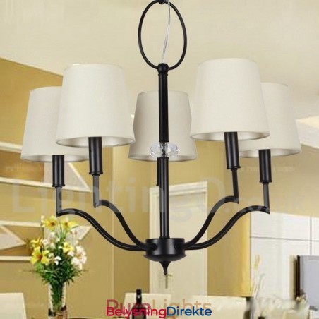 5-Lys Moderne Samtidslysekrone I Stearinlysstil