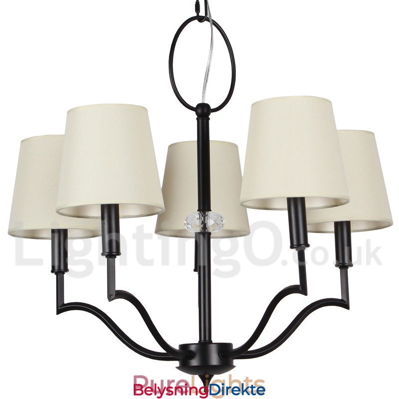 5-Lys Moderne Samtidslysekrone I Stearinlysstil