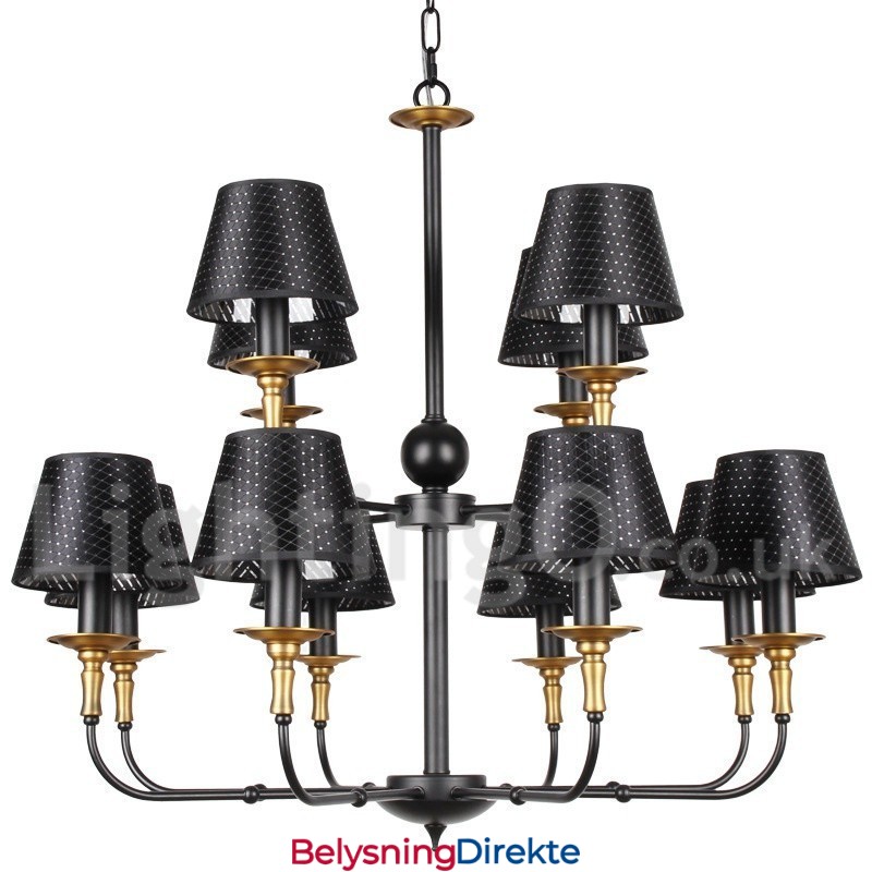 12-Lyss Retro Rustikk Lysekrone I To Etasjer Med Stearinlys