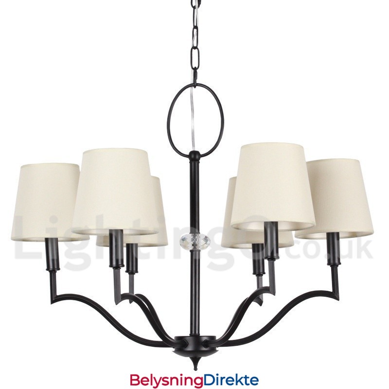 6 Lys Moderne Samtidslysekrone I Stearinlysstil