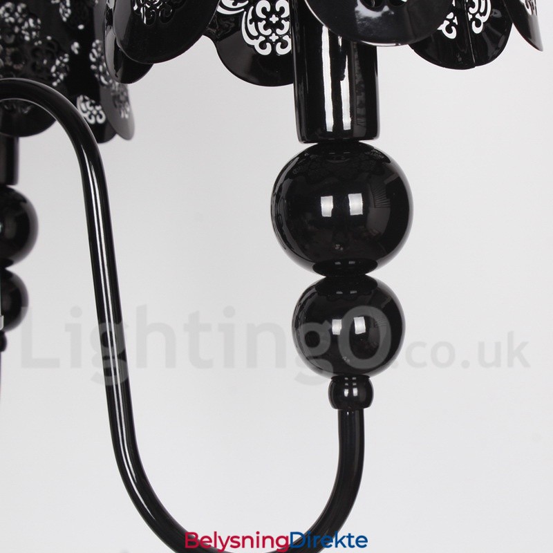 5-Lys Moderne, Samtidskunstnerisk Hul, Svart Lysekrone I Stearinlysstil