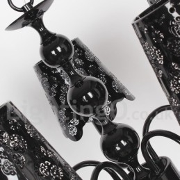 5-Lys Moderne, Samtidskunstnerisk Hul, Svart Lysekrone I Stearinlysstil