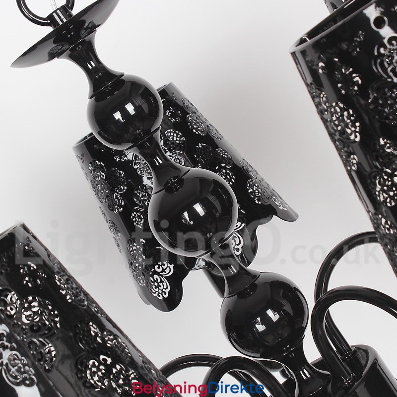 5-Lys Moderne, Samtidskunstnerisk Hul, Svart Lysekrone I Stearinlysstil