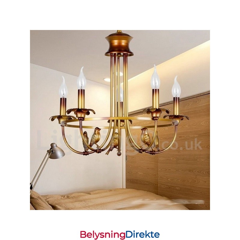 Retro Lysekrone Med 5 Lys