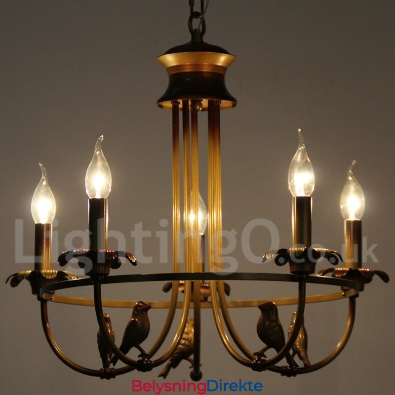 Retro Lysekrone Med 5 Lys