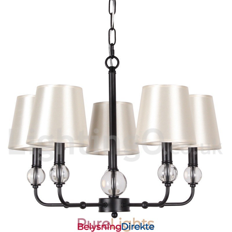 Rustikk Retro, Svart, Moderne Lysekrone Med 5 Lys