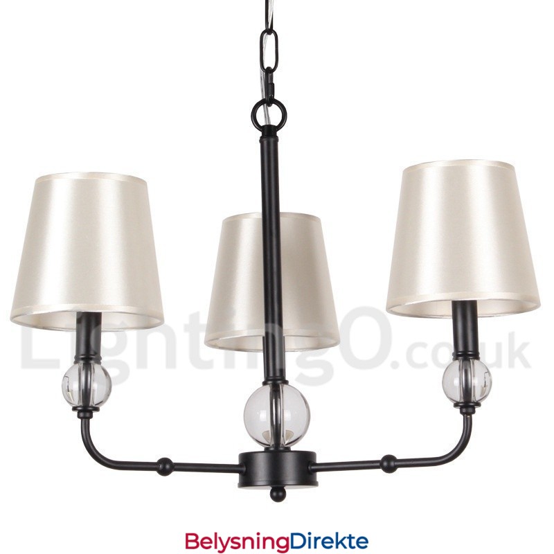 Retro, Svart, Moderne Lysekrone Med 3 Lys