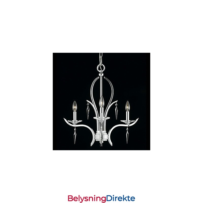 Krystalllysekrone Med 3 Lys I Lilla, Med Stearinlys