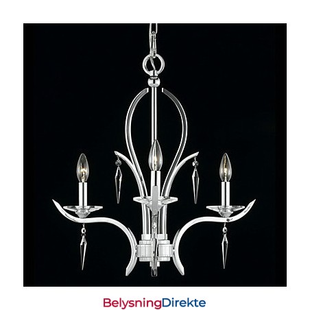 Krystalllysekrone Med 3 Lys I Lilla, Med Stearinlys