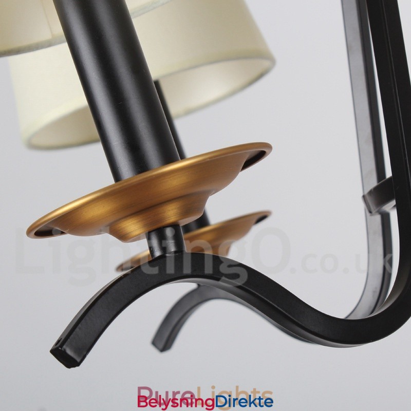 5-Lyss Svart Retro Moderne Lysekrone I Stearinlysstil