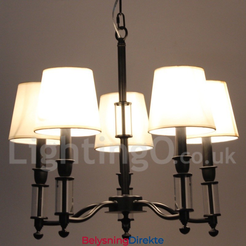 Stor Lysekrone Med 5 Lys, Svart, 2-Etasjers, Retro, Moderne Lysekrone I Stearinlysstil