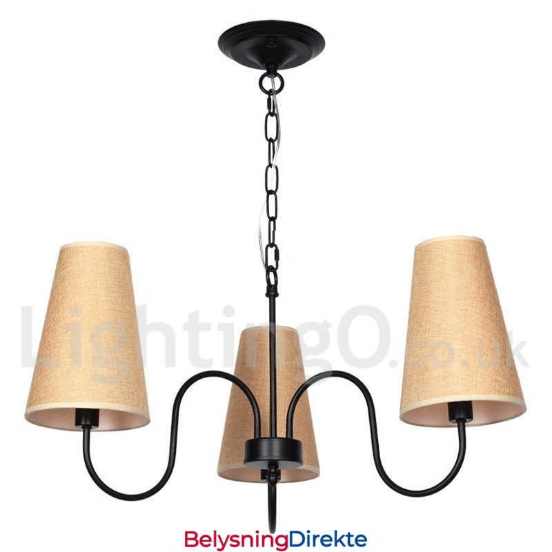 3-Lyss Retro Lysekrone I Middelhavsstil Med Stearinlys