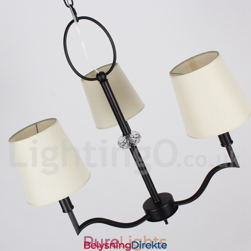 3-Lys Moderne Samtidslysekrone I Stearinlysstil