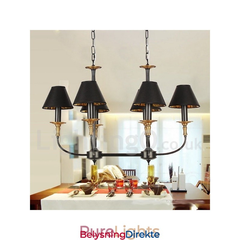 6 Lys Retro Moderne Lysekrone I Stearinlysstil