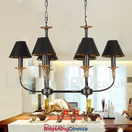 6 Lys Retro Moderne Lysekrone I Stearinlysstil