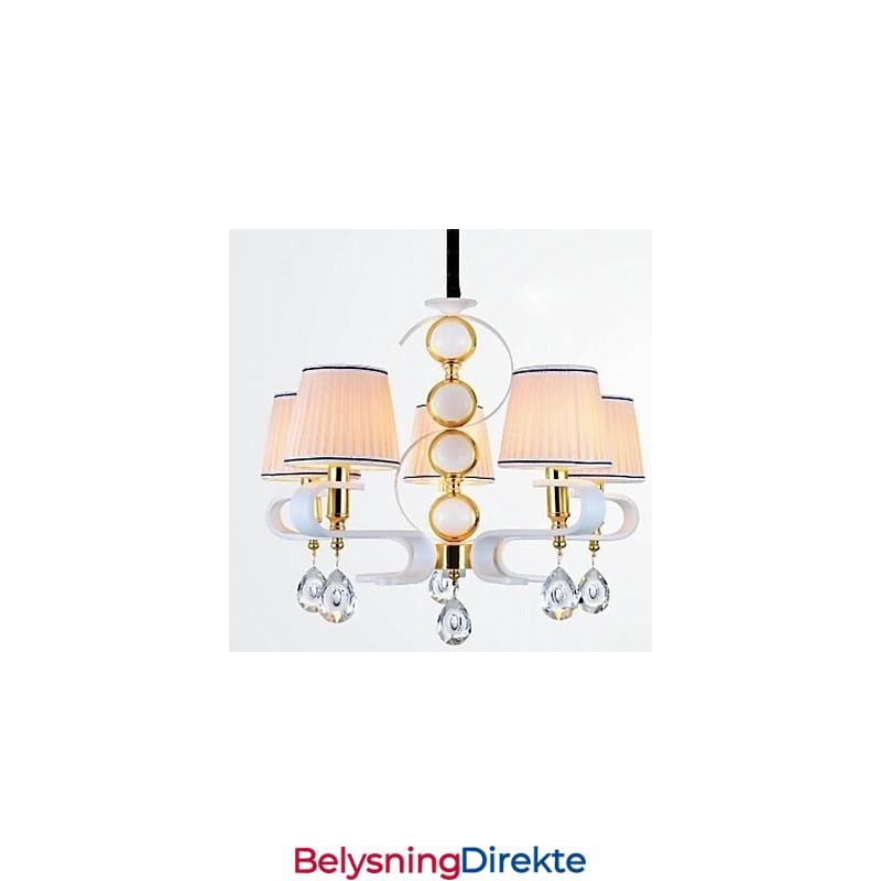 Stofflysekrone Med 5 Lys, Moderne Minimalistisk Lampe I Høy Kvalitet