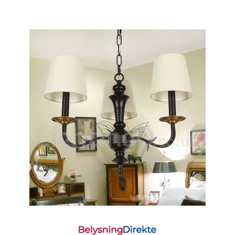 3-Lys Moderne Retro Lysekrone I Stearinlysstil