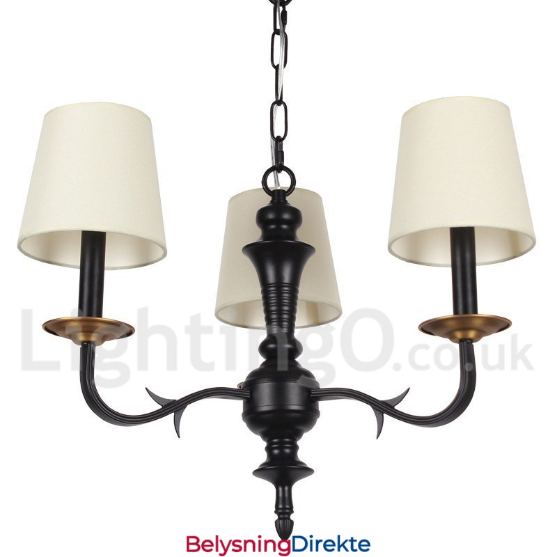 3-Lys Moderne Retro Lysekrone I Stearinlysstil