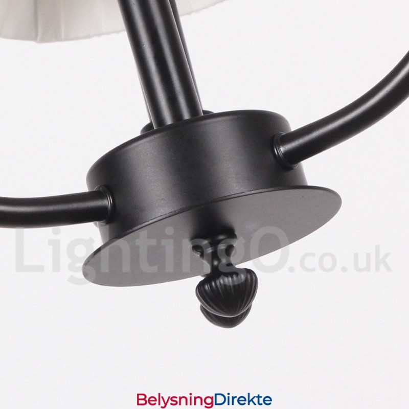 Retro Moderne Lysekrone I Svart Med 3 Lys