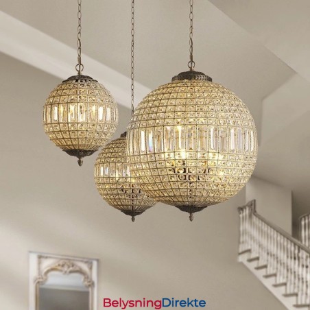 Globe Modern K9 Krystall Takpendellampe Innendørs Lysekrone Trommelbelysning Lamper Armaturer