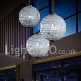 Globe Modern K9 Krystall Takpendellampe Innendørs Lysekrone Trommelbelysning Lamper Armaturer