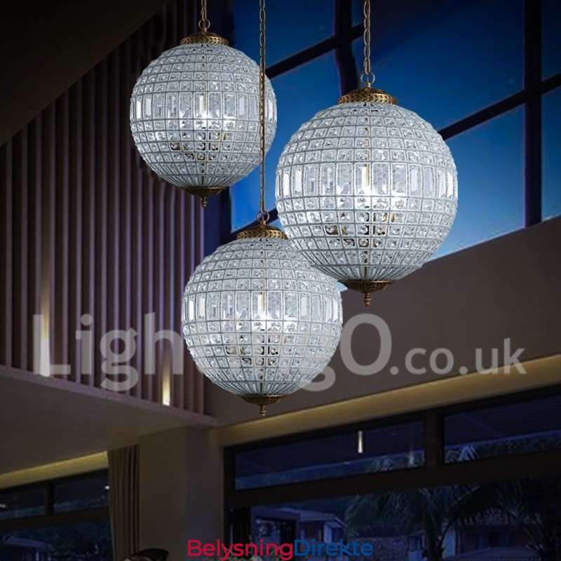 Globe Modern K9 Krystall Takpendellampe Innendørs Lysekrone Trommelbelysning Lamper Armaturer