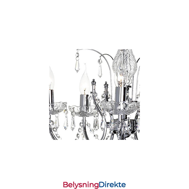 Elegant Krystalllysekrone Med 5 Lys