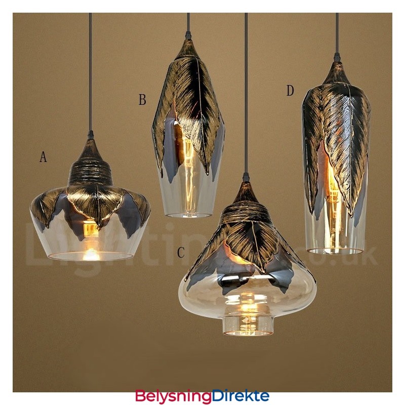 Europeisk Retro Glass Pendellampe Lounge Pendellampe