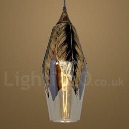 Europeisk Retro Glass Pendellampe Lounge Pendellampe