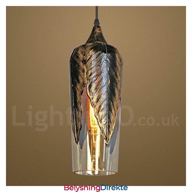 Europeisk Retro Glass Pendellampe Lounge Pendellampe