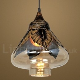 Europeisk Retro Glass Pendellampe Lounge Pendellampe