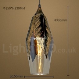 Europeisk Retro Glass Pendellampe Lounge Pendellampe
