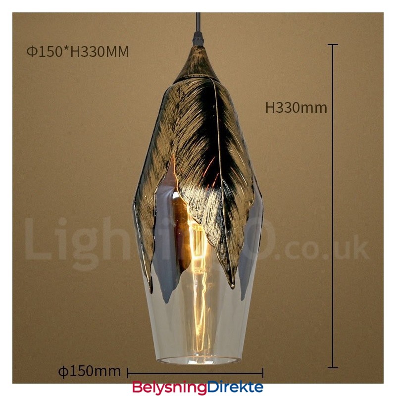 Europeisk Retro Glass Pendellampe Lounge Pendellampe