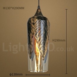 Europeisk Retro Glass Pendellampe Lounge Pendellampe