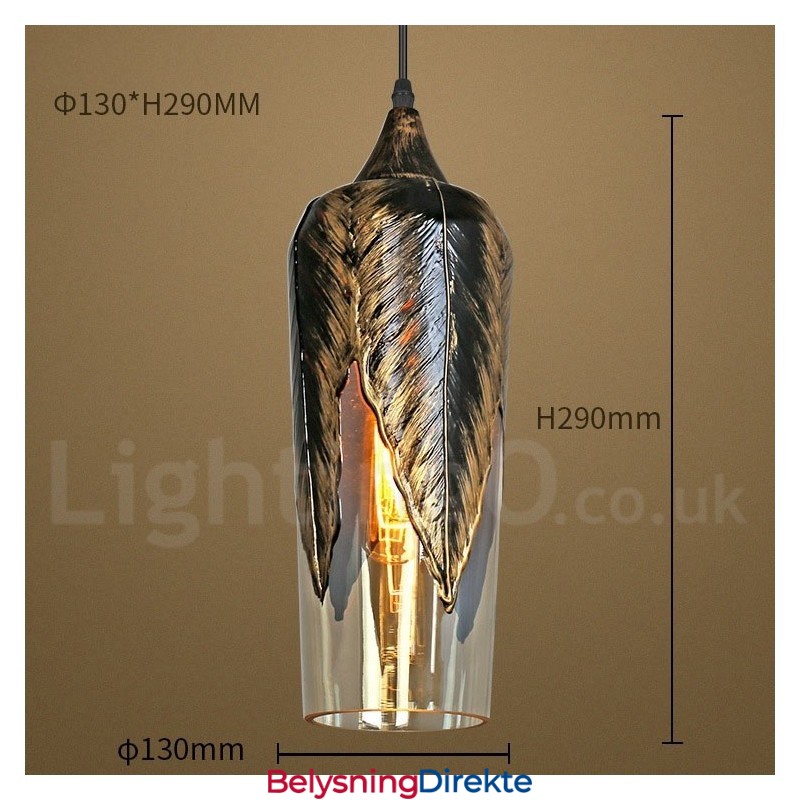 Europeisk Retro Glass Pendellampe Lounge Pendellampe