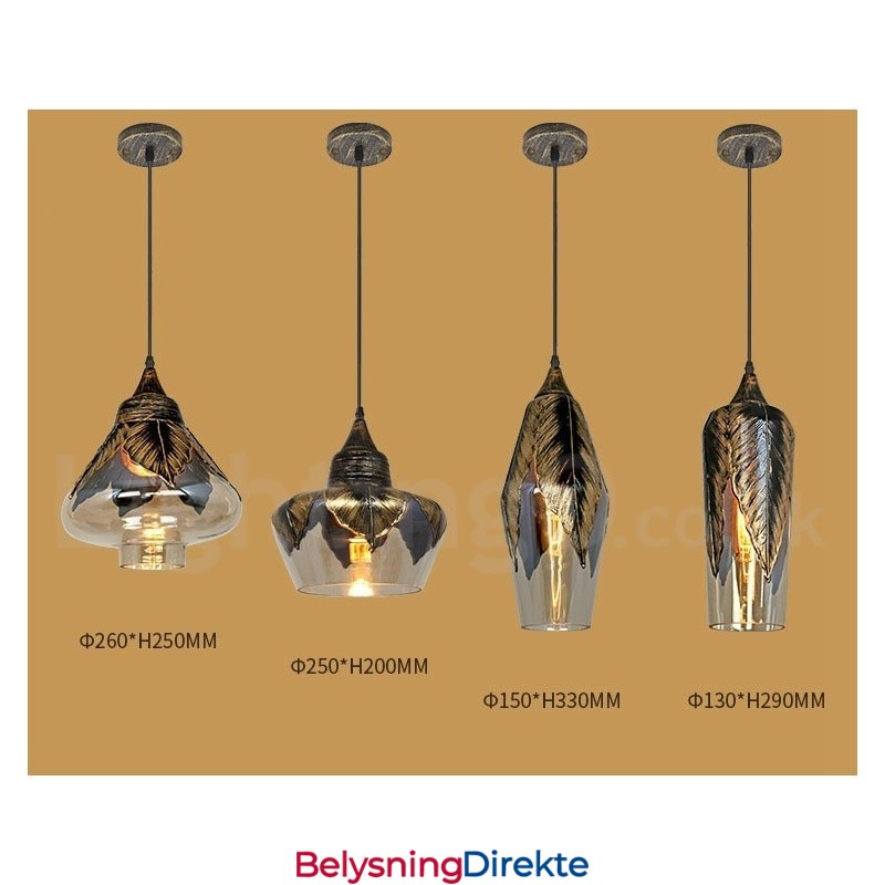 Europeisk Retro Glass Pendellampe Lounge Pendellampe