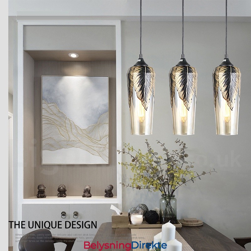 Europeisk Retro Glass Pendellampe Lounge Pendellampe