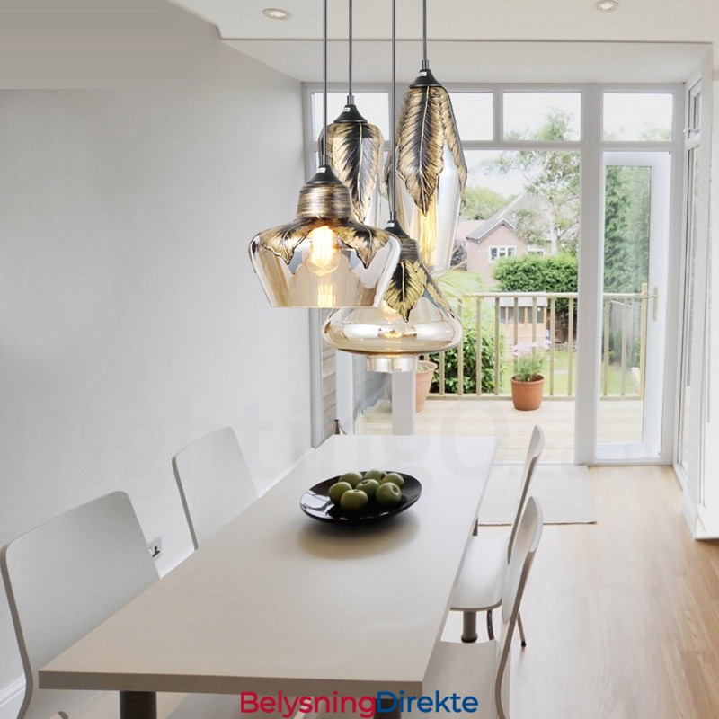 Europeisk Retro Glass Pendellampe Lounge Pendellampe