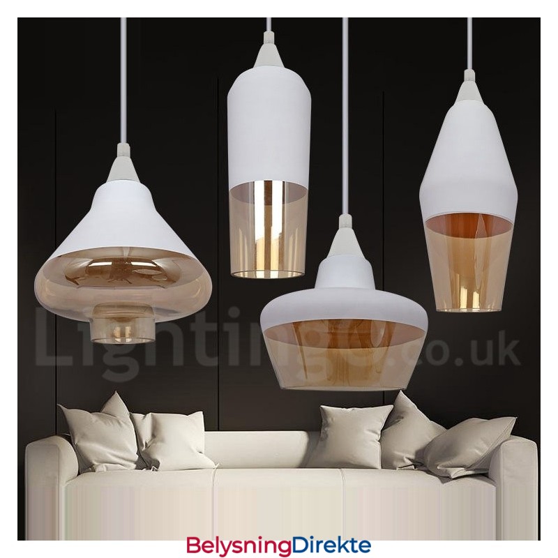Europeisk Retro Lounge Glass Pendellampe