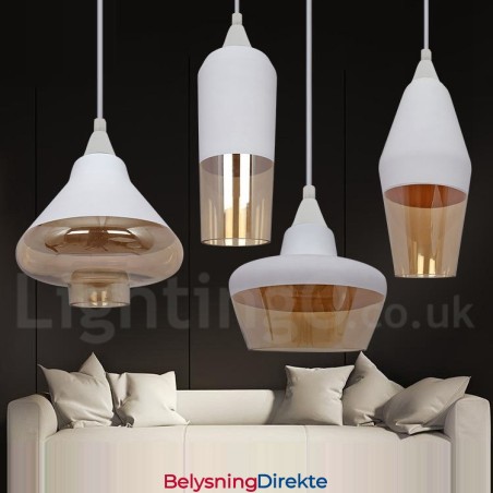 Europeisk Retro Lounge Glass Pendellampe